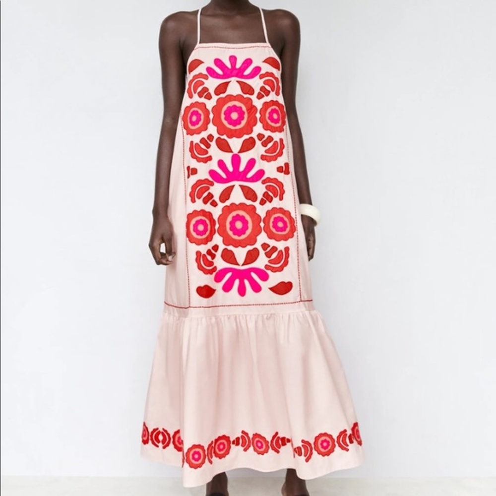 Blogger Favorite ! Zara Limited Edition Embroidered Maxi Dress XL